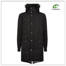 Ultrawarm 2-way cierre de cremallera negro invierno mens parka largo